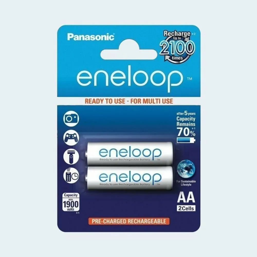 Panasonic eneloop AA Rechargeable 1900 mAh Battery, Pack of 2