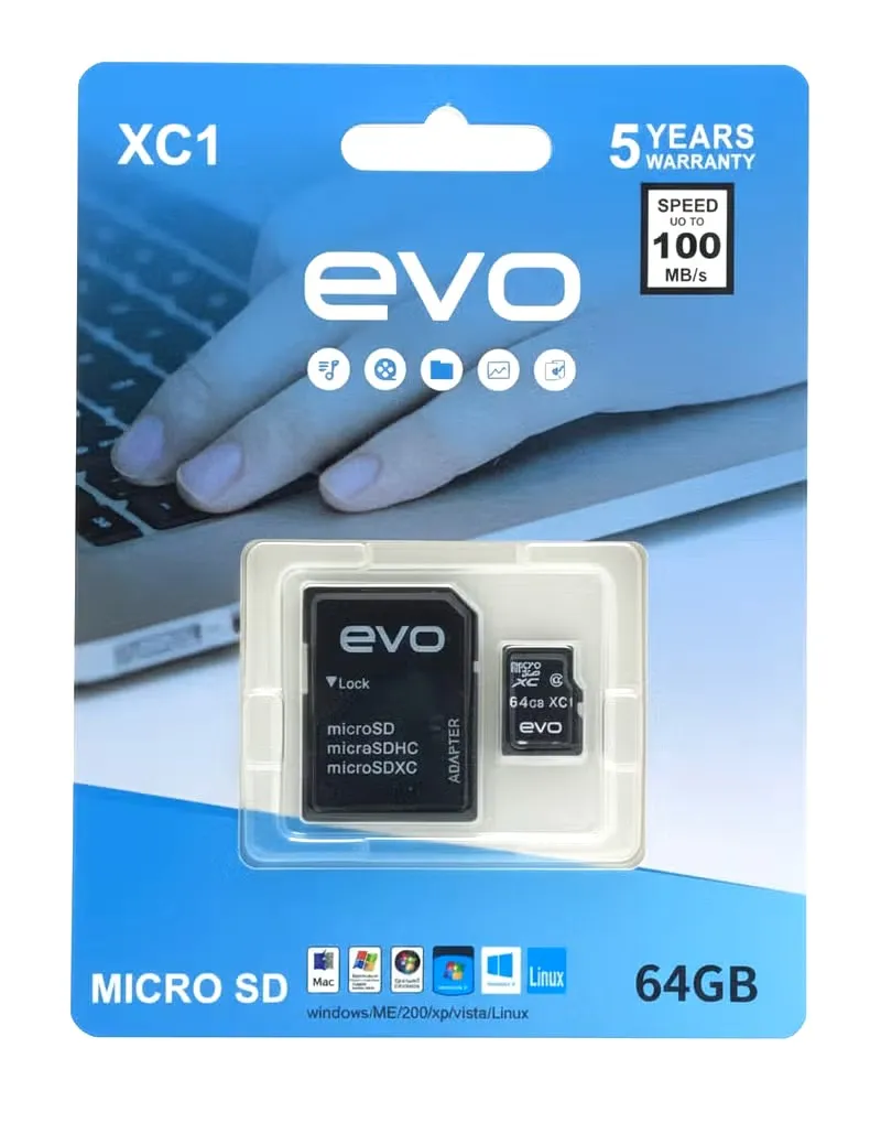 EVO Micro SD Memory Card XC1 Speed Up To 100 MB/s - 64 GB